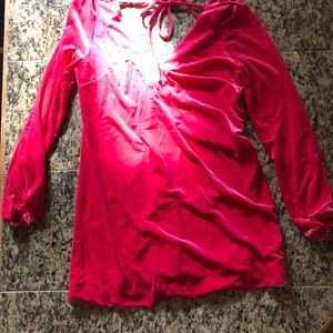 Free People Pink Velvet Dress